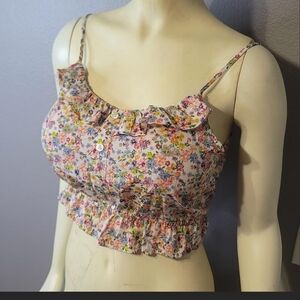 Forever 21 Multicolor Floral Crop Top